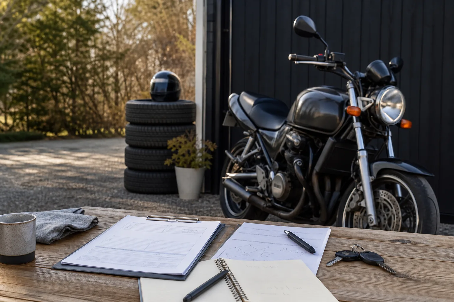 Sälja motorcykel i svensk vardagsmiljö
